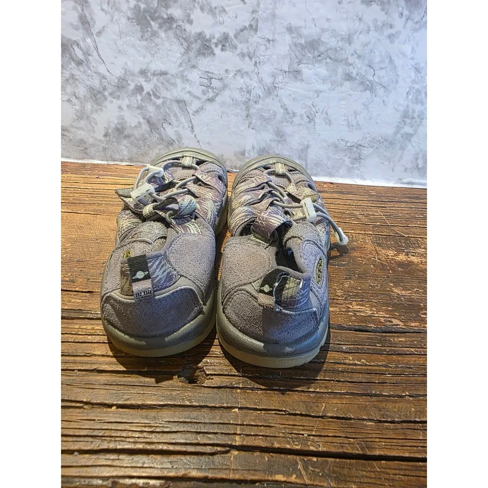 KEEN Kids Newport H2 Grey Purple Patterned Water Hiking Sandals Size US 3